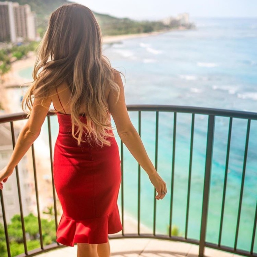 Likely Banks dress in red